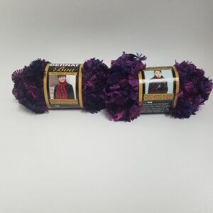 2 Skeins BERNAT Boa Color PARROT 3.5 oz each #5 Bulky Fashion Yarn Purple Pink